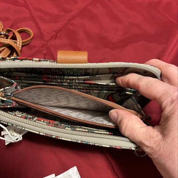 SAKROOTS Zip-Around Multicolor Owl Crossbody Card Wallet  NWT - Picture 7 of 8